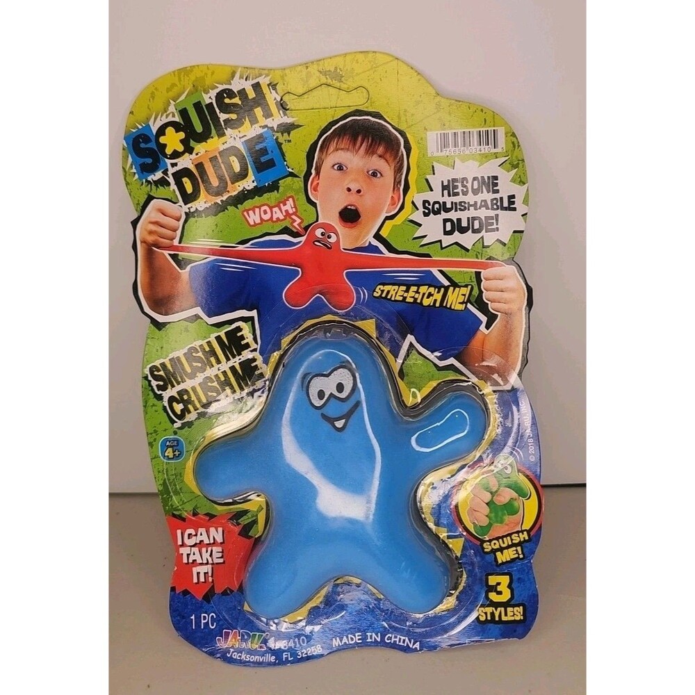 JA-RU Squish Dude Color Blue Smush Me Crush Me 2018 NEW #3410 Stress Reliever!